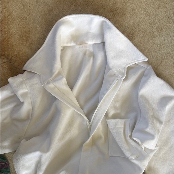 Vintage Levoys White Polyester Jumpsuit, Large - Picture 5 of 12